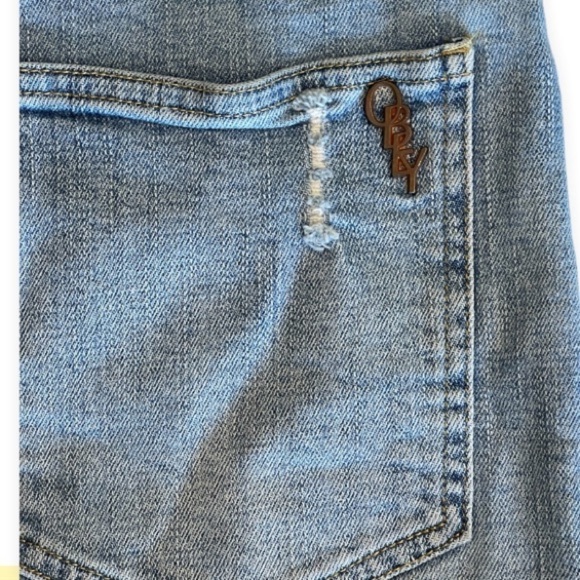 OBEY PROPAGANDA vintage Light Wash Short Denim Shorts Distressed Size 30 Jean - Picture 5 of 5